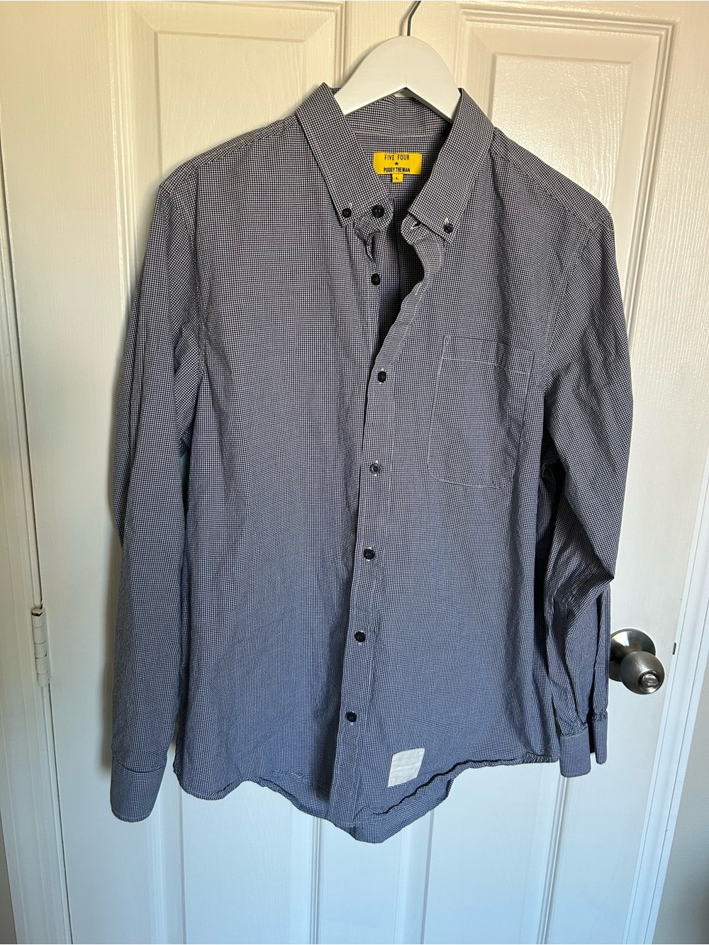 Five Four Poggy The Man Men's Navy Button-Down Casual Shirt